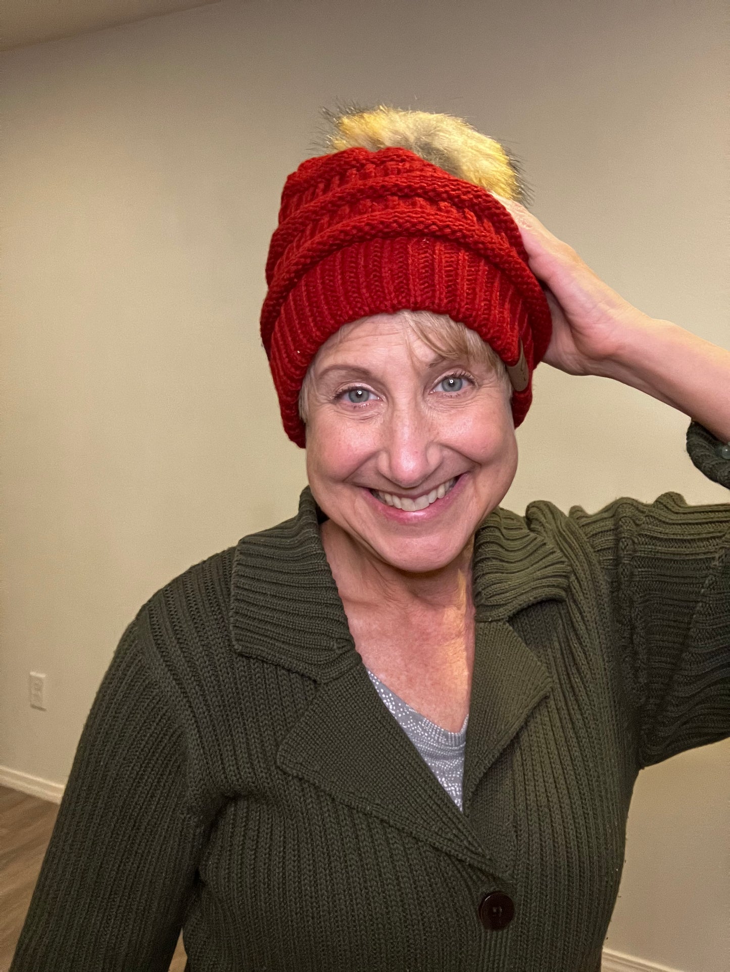 CC Ribbed Knit Beanie w/Pom Pom (color options)