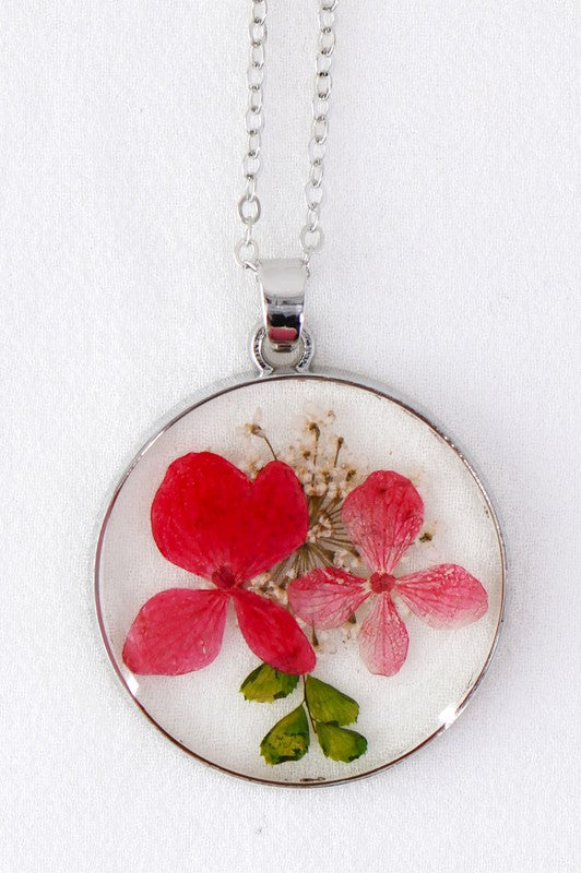 Handmade Cherry Blossoms Pendant Long Necklace