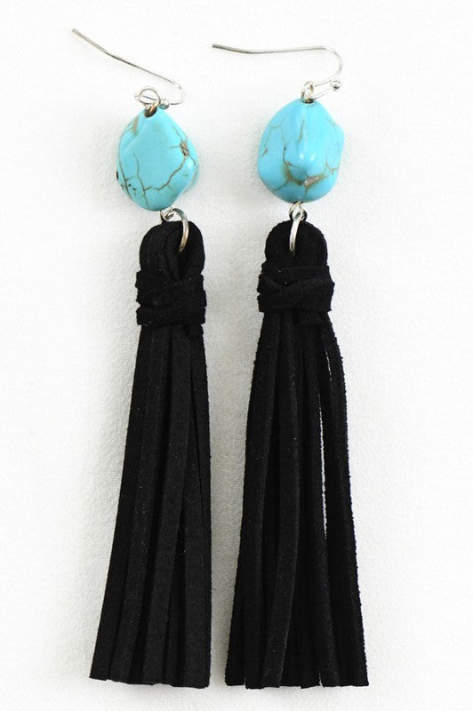 Suede tassel deals earrings