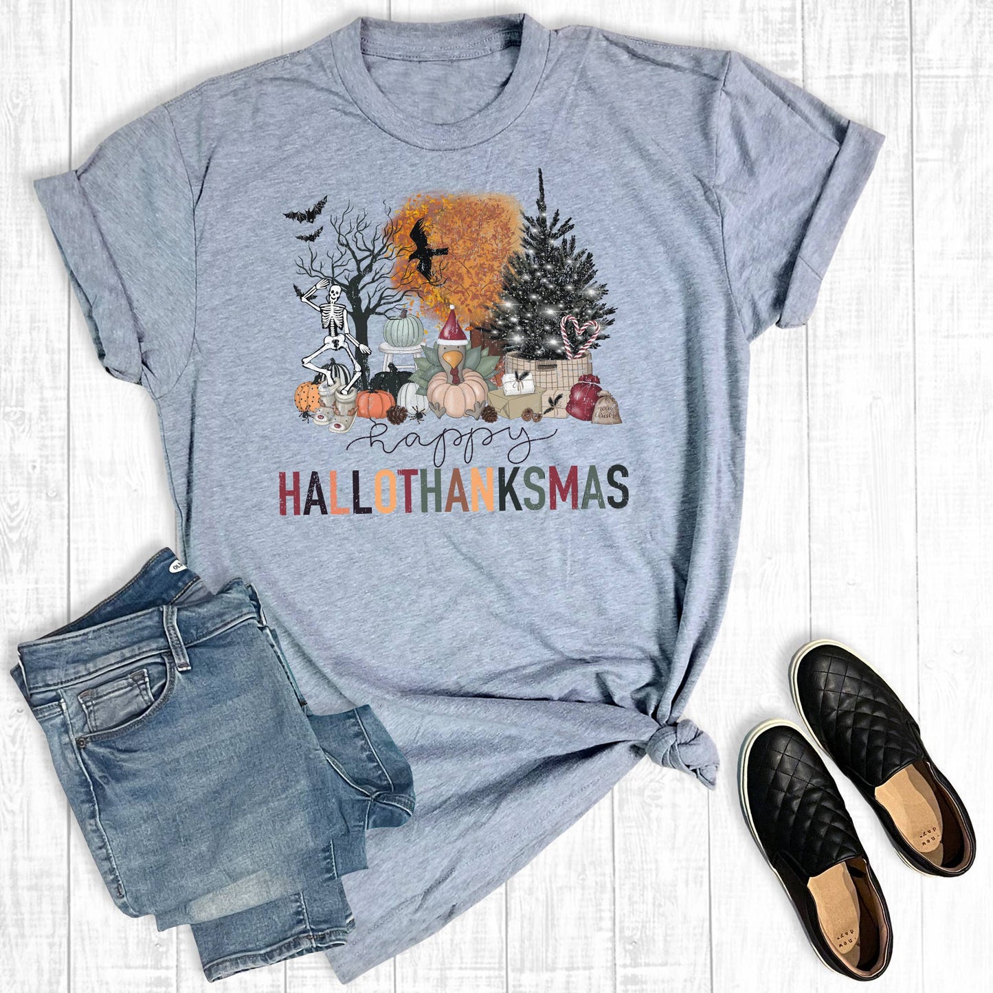 Holiday Happy Hallowthankmas Graphic Tee