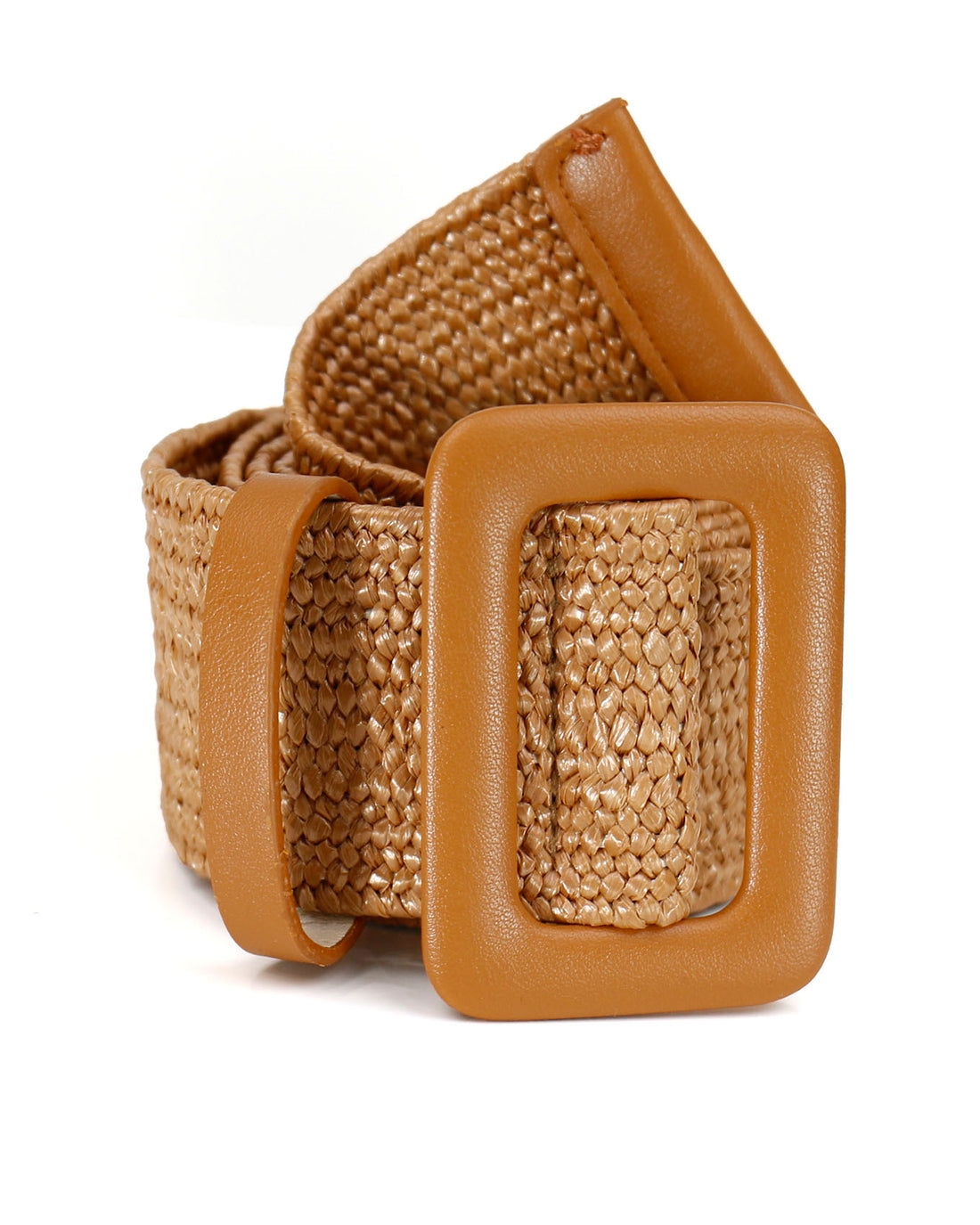 Rattan Stretch Belt in Tan