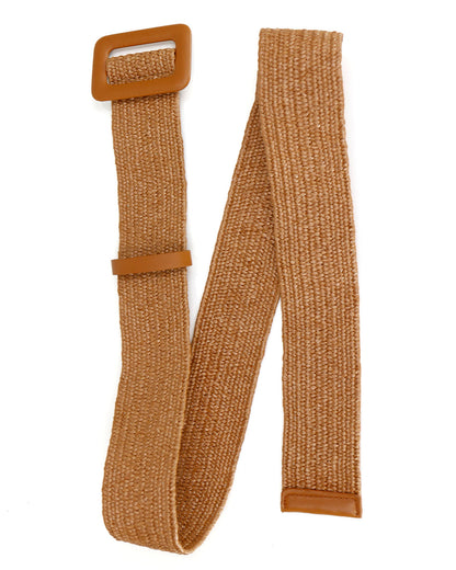 Rattan Stretch Belt in Tan