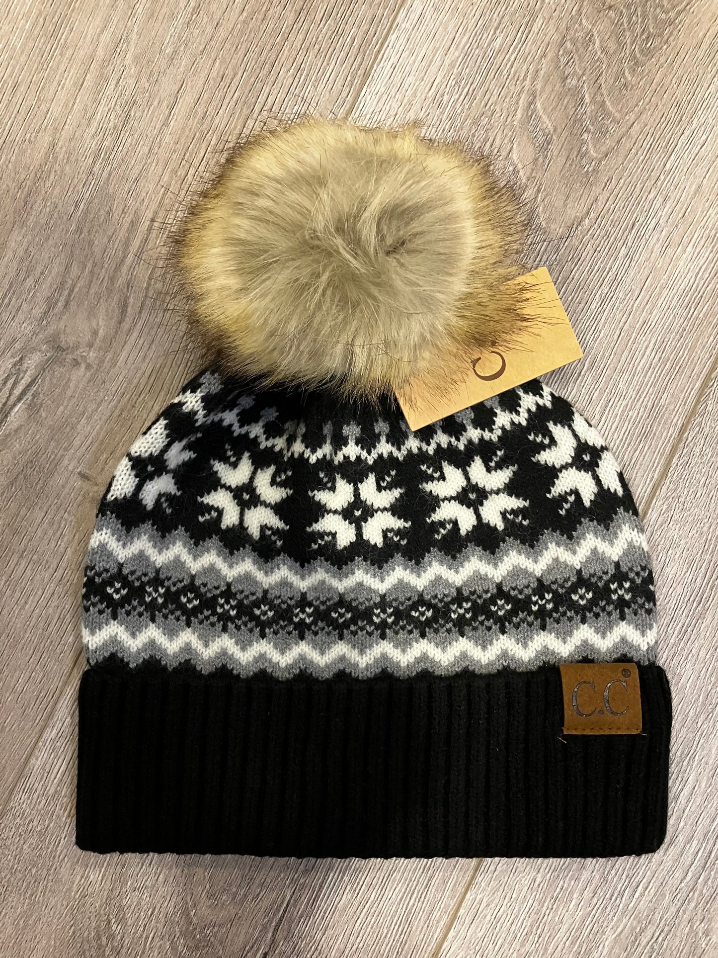 Nordic Fair Isle Pom Pom Beanie