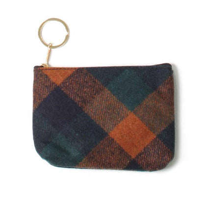 Plaid Faux Suede Gloves & Matching Coin Purse