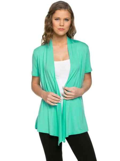 Short Sleeve Open Front Cardigan