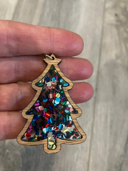 SOLD OUT - Glitter Christmas Tree Dangle Earrings