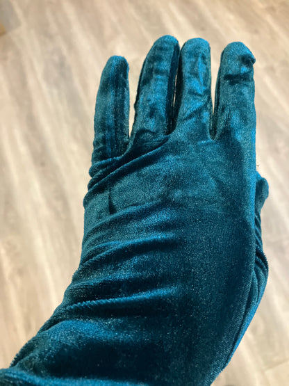 Velvet Ruched Evening Gloves - Multiple Color Options