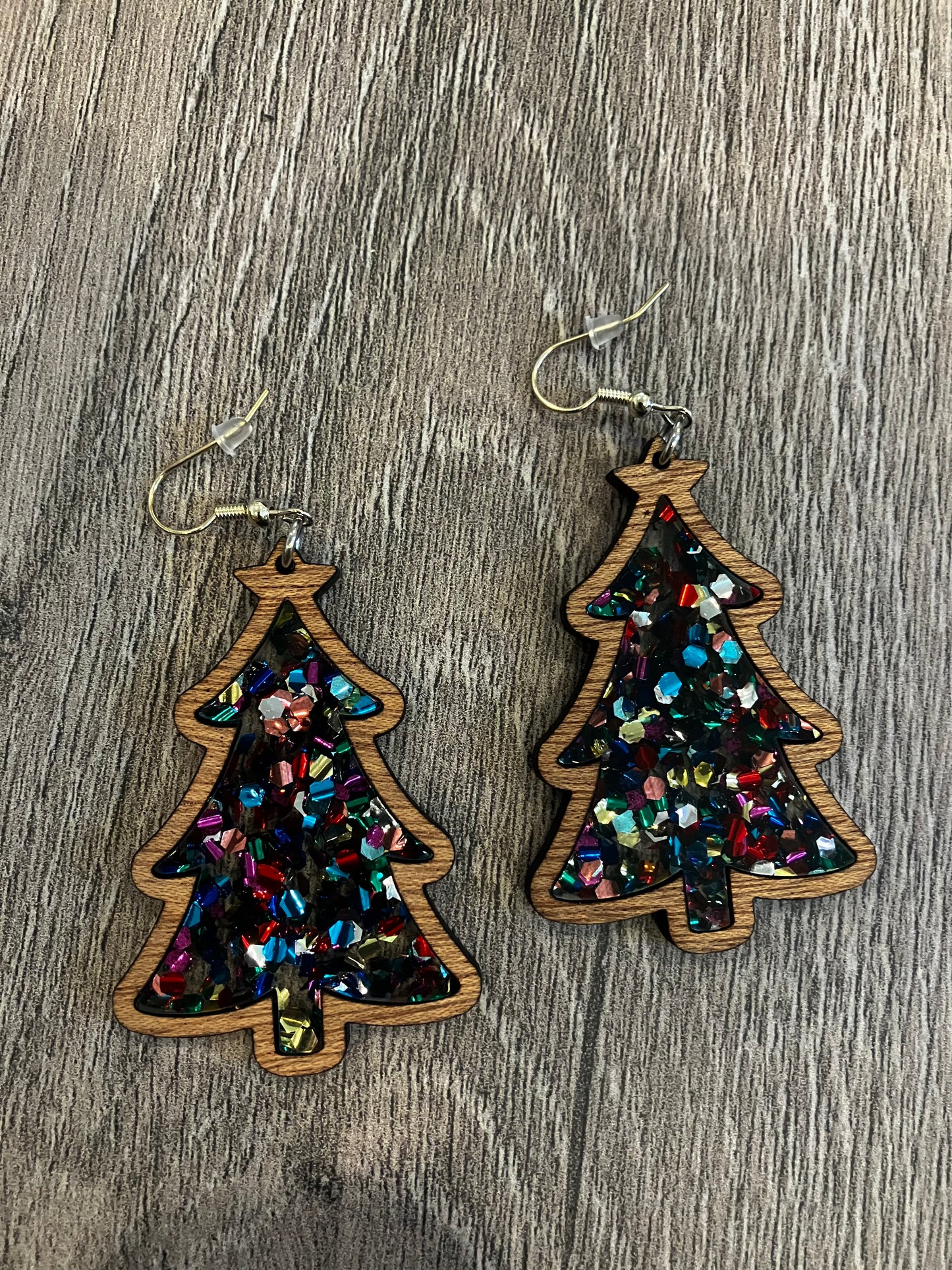 SOLD OUT - Glitter Christmas Tree Dangle Earrings
