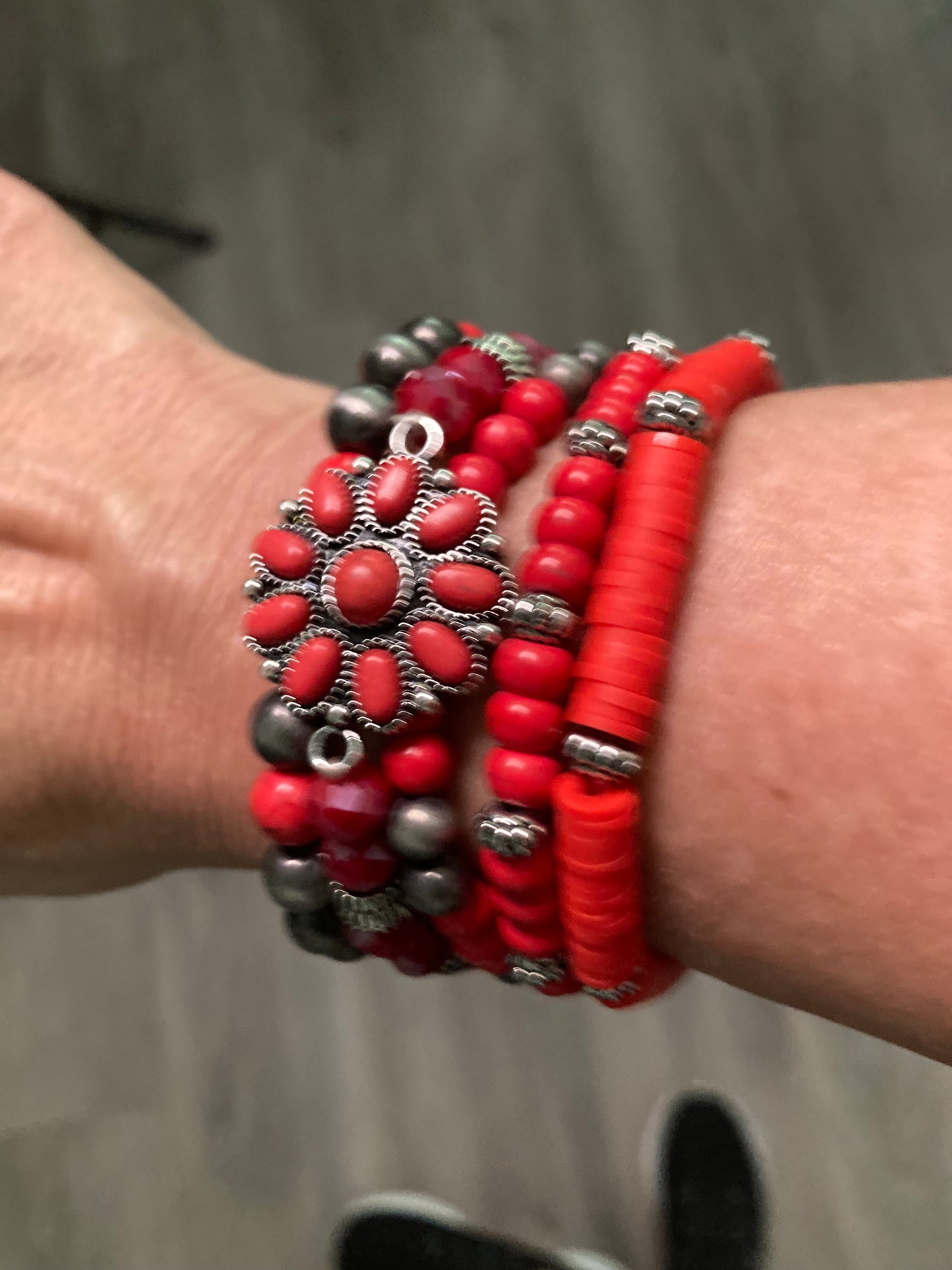 Red Western Style Stone Bracelet