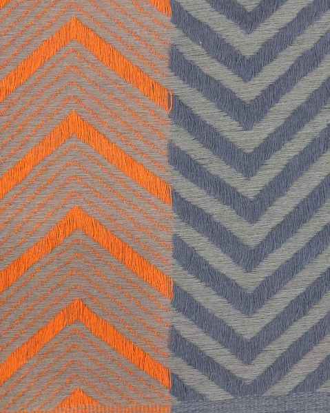 Chevron Scarf in Grey-Orange