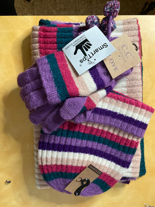 Striped Knit Glove - Sale
