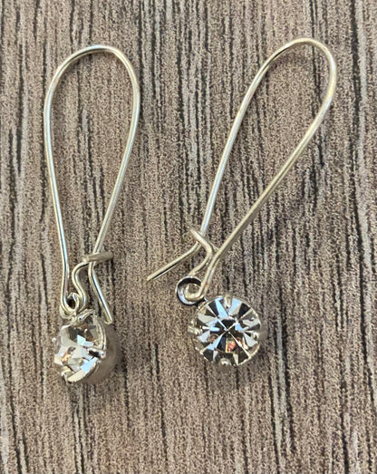 Solitaire Silver Earrings