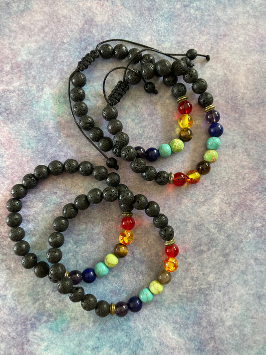 Lava Rock & Natural Stone Bracelet - Two Style Choices