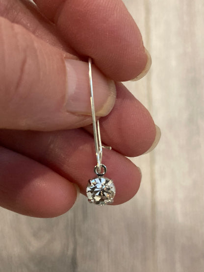 Solitaire Silver Earrings