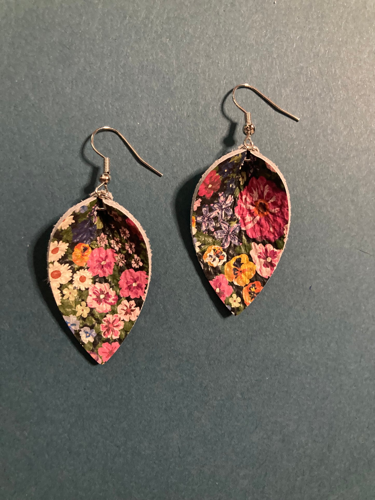 Spring Floral Leather Earrings
