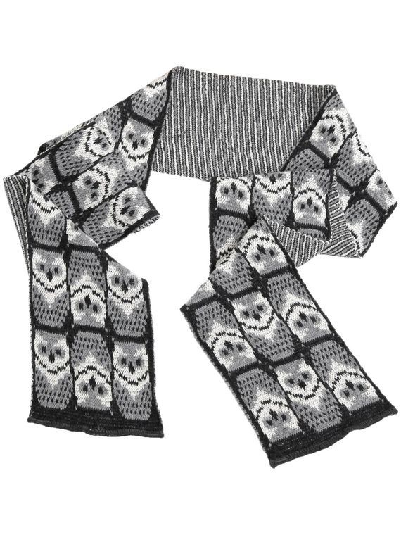 Women's Recycled Sweater - Knit Fashion Scarf - Owl Pattern (Only One)
