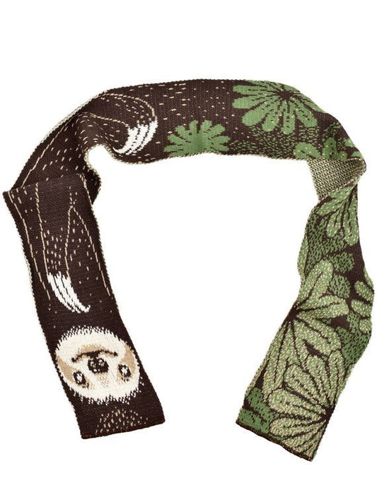 Women's Recycled Cotton Sweater - Knit Fashion Scarf - Sloth (only one available)