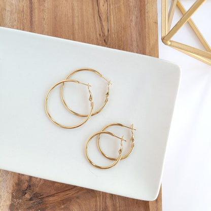 18k Gold Plated Hoop - 1.2 inch