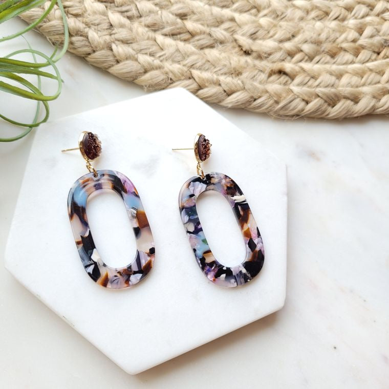 Multicolor Acrylic Earrings (only two pair in stock)