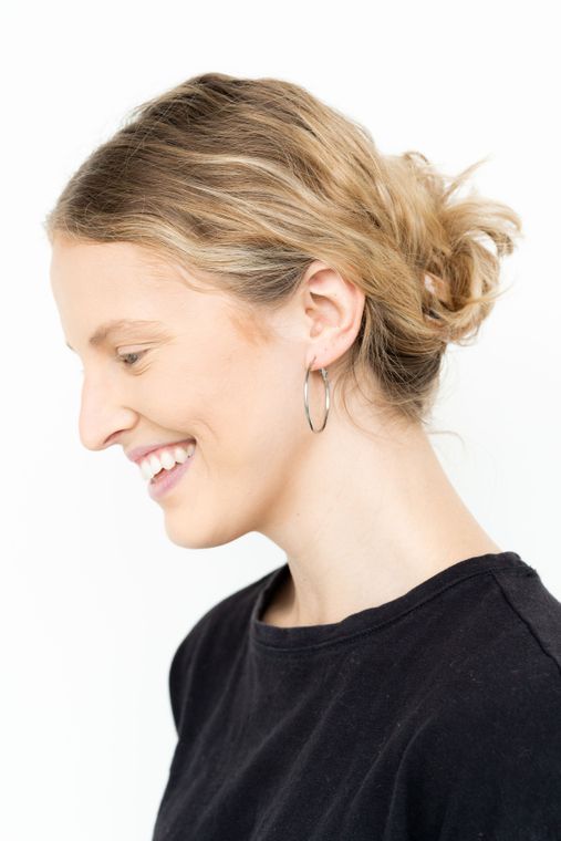 Basic Silver Hoop Earring - 1.5 inch