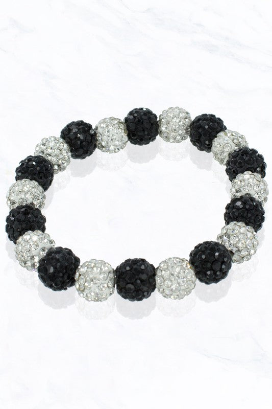 Round Crystal-Like Ball Stretch Bracelet